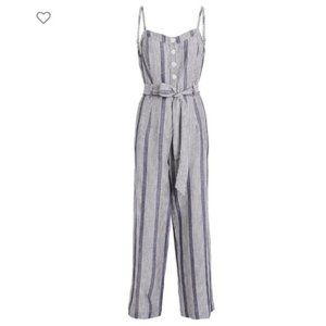 NEW Rails Harper Stripes Linen Belted Jumpsuit XS